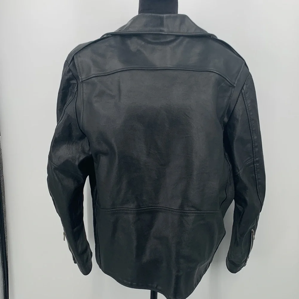 Niki Leather Jacket size XL Black Motorcycle jacket vintage - Picture 9 of 15